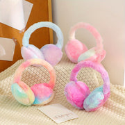 Winter Ear Warmers for Women Y2K Colorful Faux Rabbit Fur Candy Colors