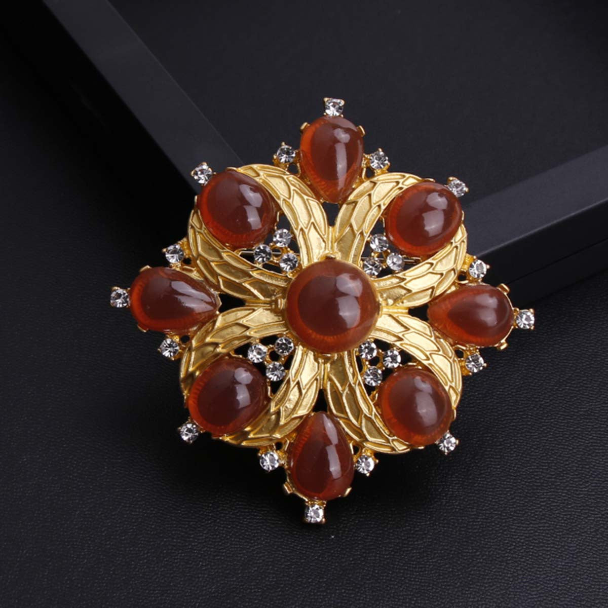 Vintage emal guldaning quyosh gullari bilan suyuq rezin suvli olmosli bezaklar, ayollar uchun noyob noaniq shakldagi zargarlik buyumlari