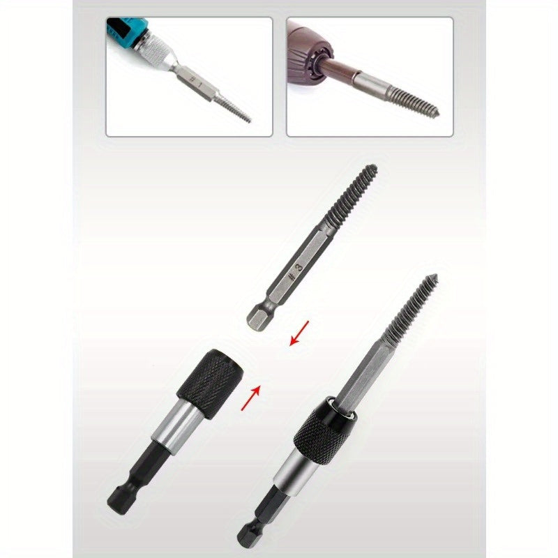 5Pcs Heavy-Duty Screw Extractor Set for Broken and Stripped Screws