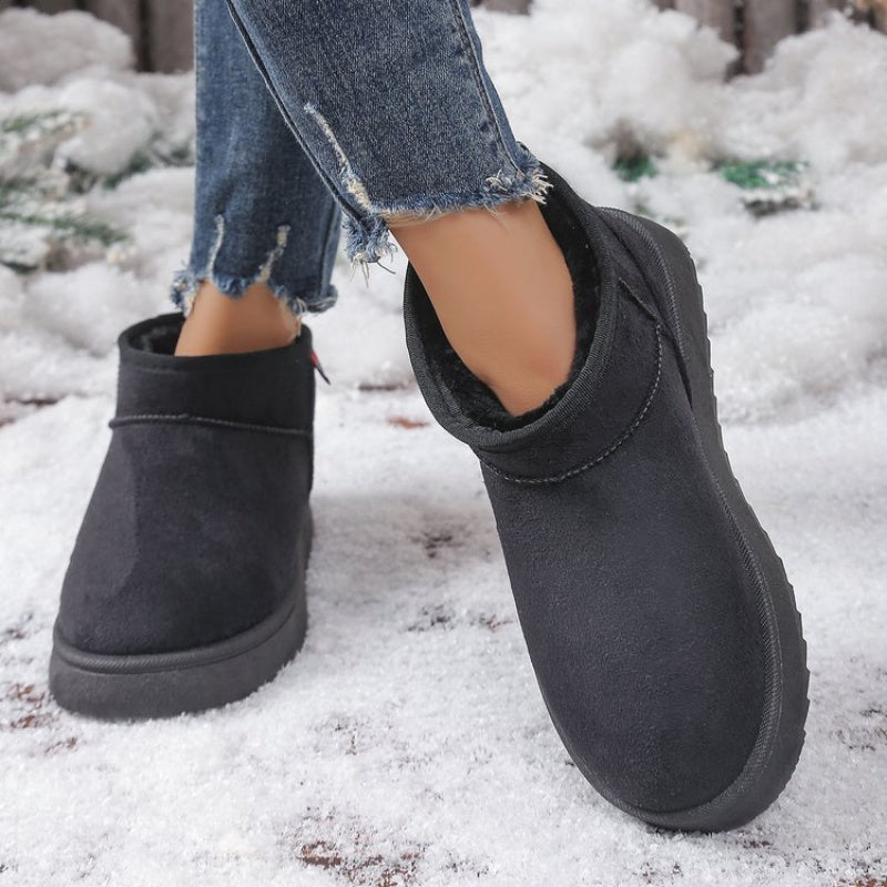 Women's Winter Snow Boots Short Heel Rubber Platform