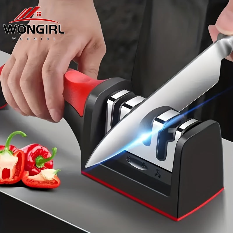 Ceramic Knife Sharpener with 4 Stages Tungsten Steel Manual Kitchen Tool