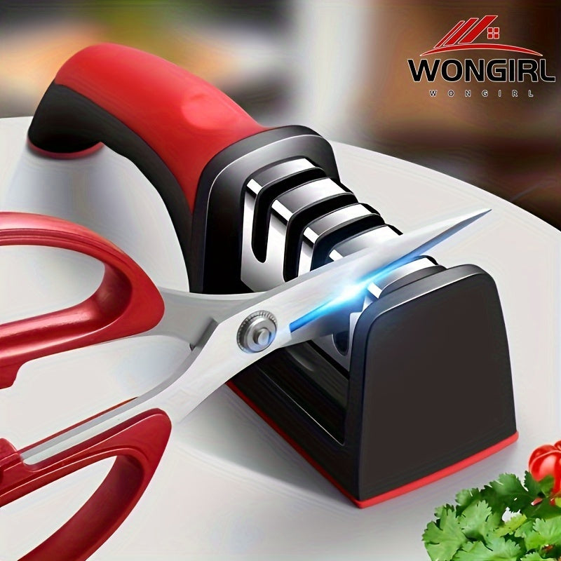 Ceramic Knife Sharpener with 4 Stages Tungsten Steel Manual Kitchen Tool