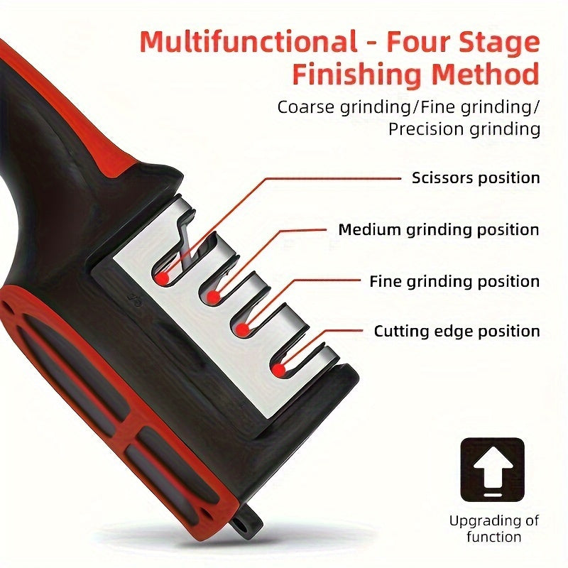 Ceramic Knife Sharpener with 4 Stages Tungsten Steel Manual Kitchen Tool