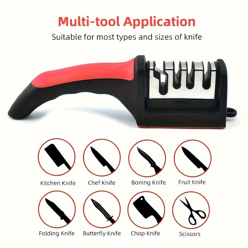 Ceramic Knife Sharpener with 4 Stages Tungsten Steel Manual Kitchen Tool
