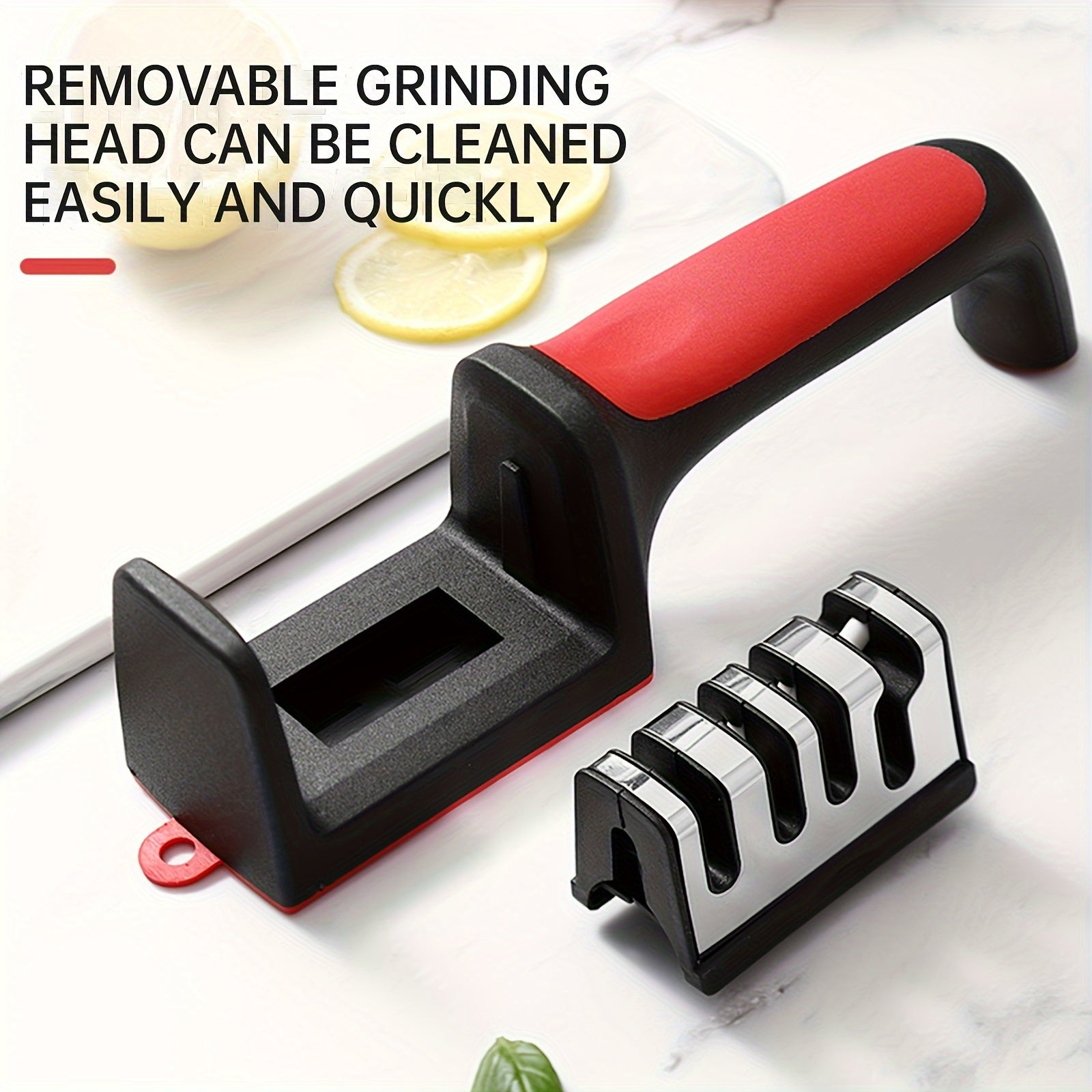 Ceramic Knife Sharpener with 4 Stages Tungsten Steel Manual Kitchen Tool