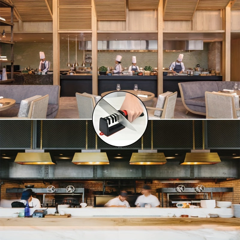 Ceramic Knife Sharpener with 4 Stages Tungsten Steel Manual Kitchen Tool