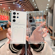 Чехол для телефона Samsung Galaxy с держателем для карт, прозрачный.