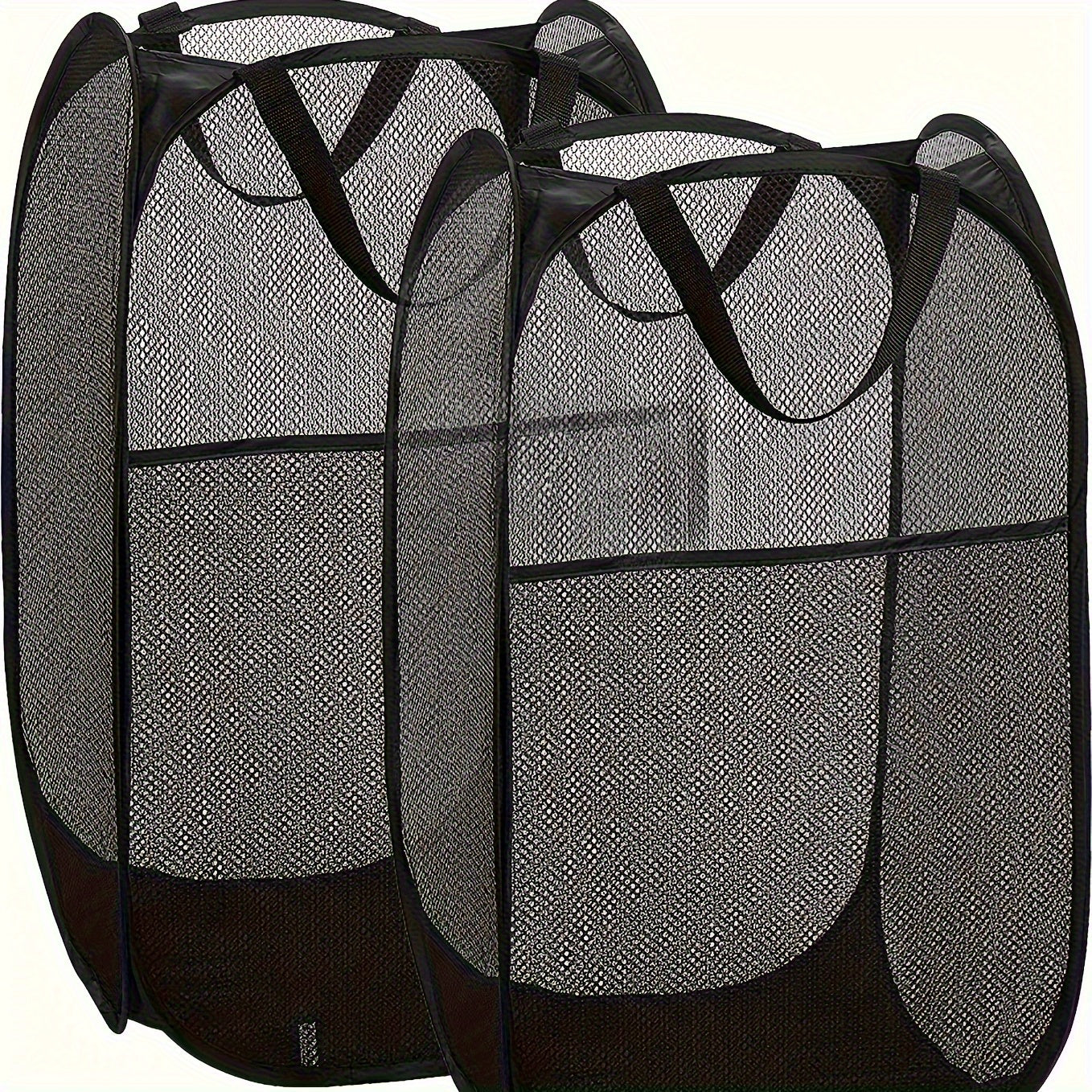 Foldable Mesh Laundry Baskets Set with Handles Collapsible Portable for Home Dorm Travel