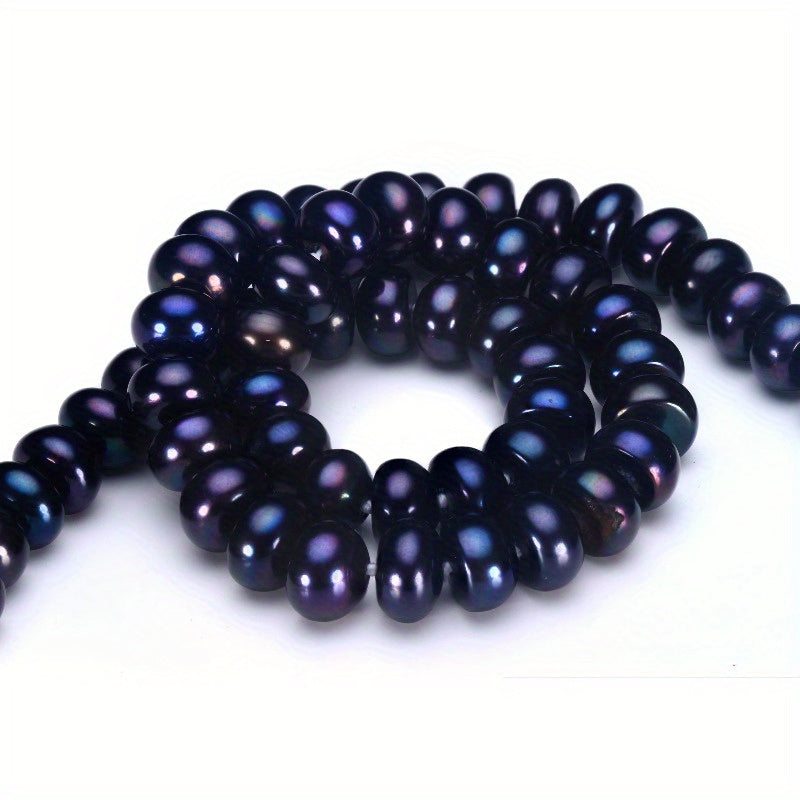 Black Freshwater Pearl Necklace for Women 8-9mm Round Pearls Love Clasp