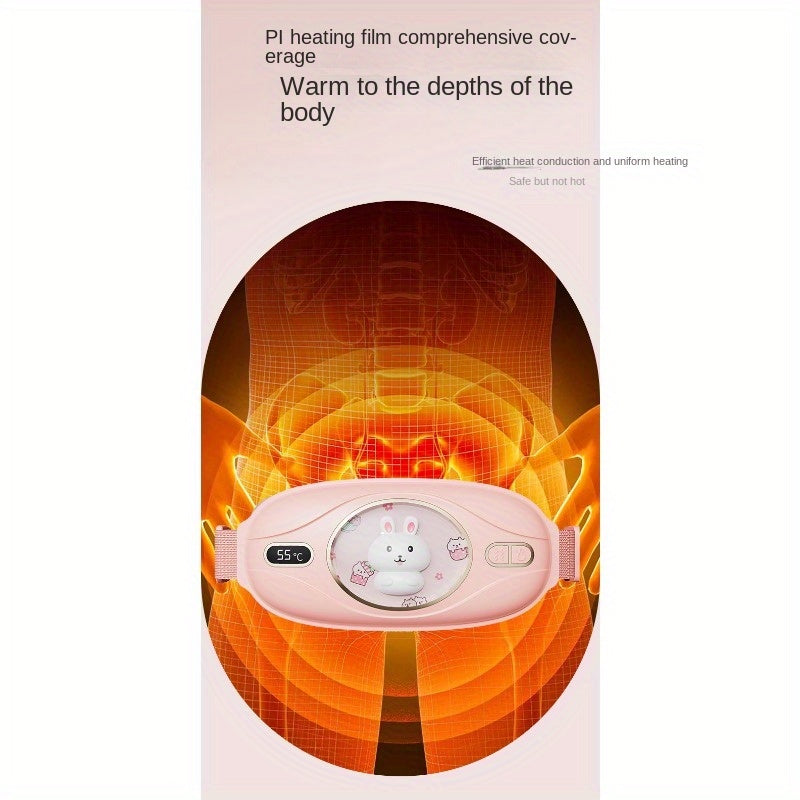 Qayta zaryadlanadigan aylanish isitish belbog'i - og'riqni kamaytirish va issiqlik uchun USB zaryadlangan portativ bel massajchisi