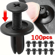Sujetadores de remache de plástico 8mm negro clips universales para parachoques y guardabarros de coche