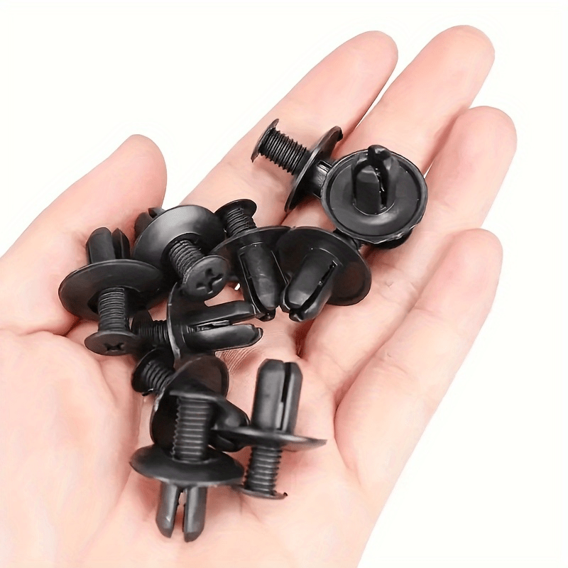 Sujetadores de remache de plástico 8mm negro clips universales para parachoques y guardabarros de coche