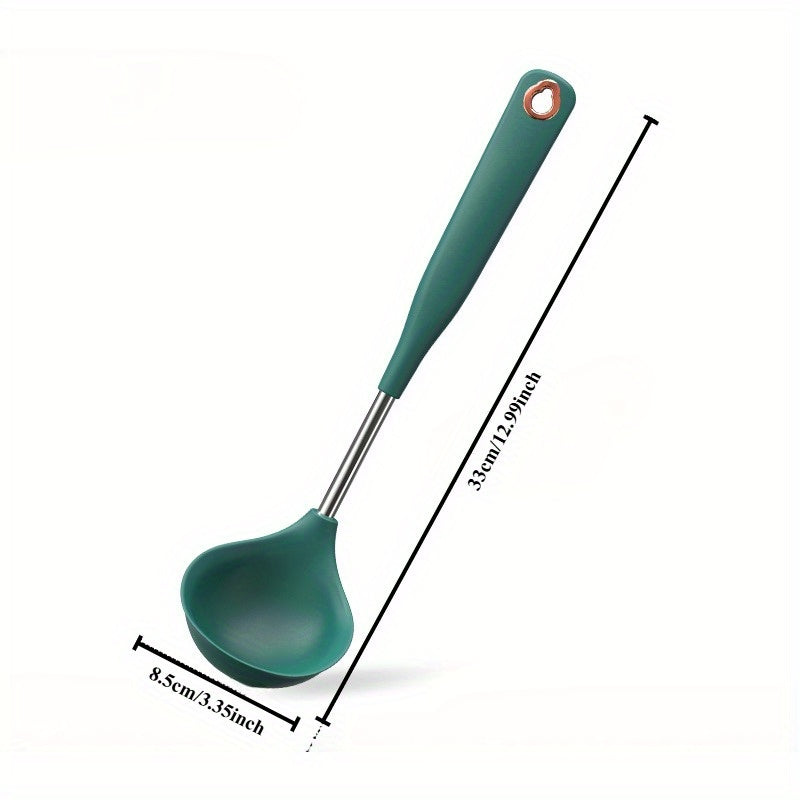 Set of 5 Silicone Spatulas Kitchen Utensils Food Grade Stainless Steel and Heat-Resistant