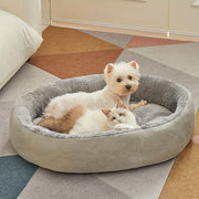 Oval Pet Bed for Small to Medium Dogs Plush Polypropylene Non-Assembled