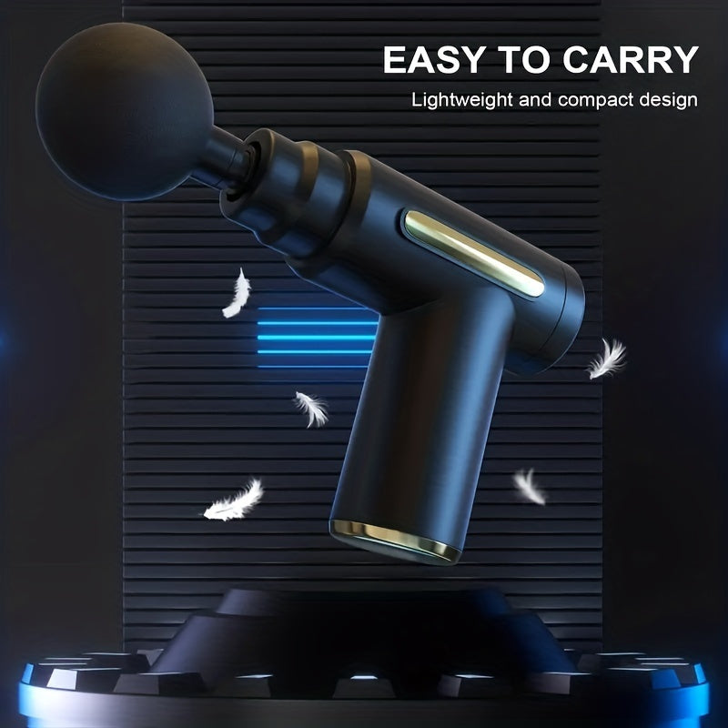 Portable Deep Tissue Massage Gun for Back Neck Legs Waist Rechargeable with 4 Heads