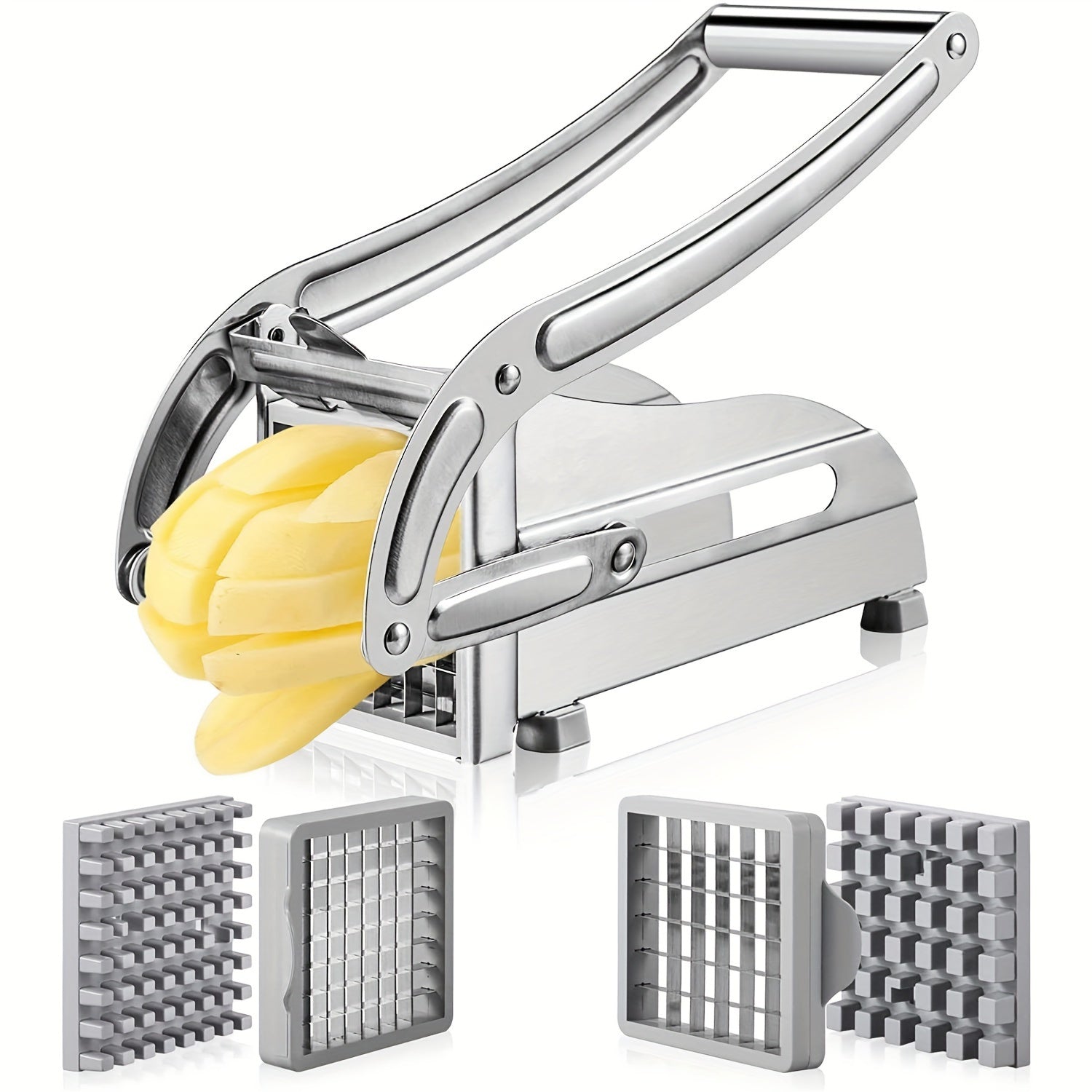 Commercial-Grade Stainless Steel French Fry Cutter with Suction Feet for Vegetables