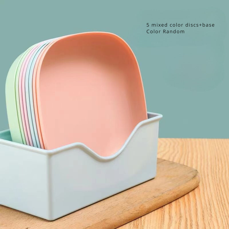 Set of 5 or 10 Plastic Square Dinner Plates for Outdoor Camping and Holiday Celebrations