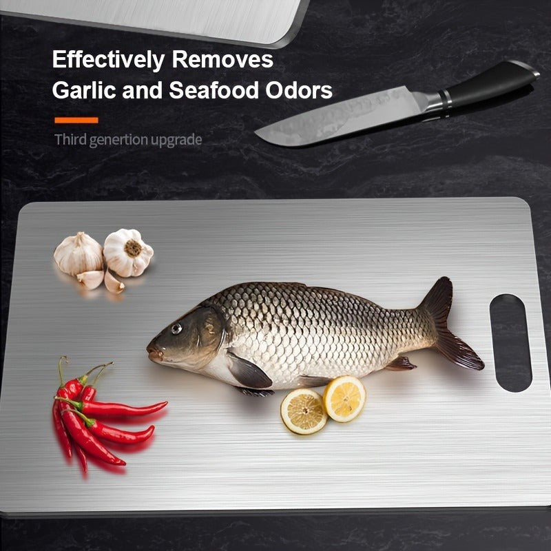 Multifunctional Double-Sided Cutting Board Food Grade Stainless Steel Plastic