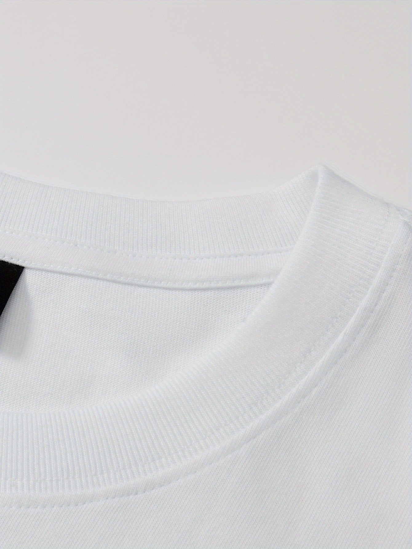 Men's Long Sleeve Cotton T-Shirt with Alphabet Pattern Crew Neck Casual Spring Fall