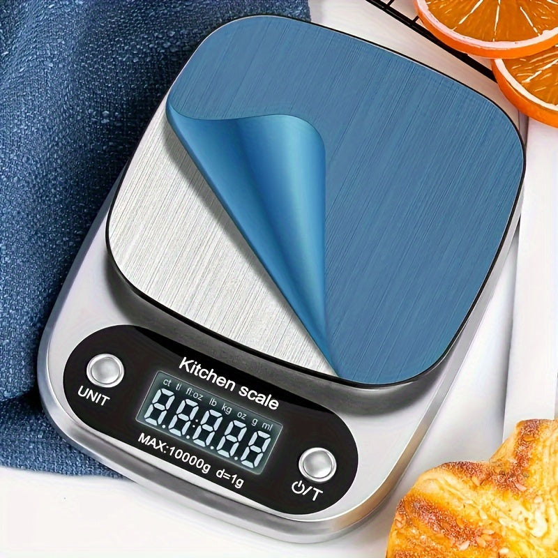 10kg Digital Kitchen Scale with 1g Accuracy LCD Display Tare Function Multi-Unit Measurement Battery Operated
