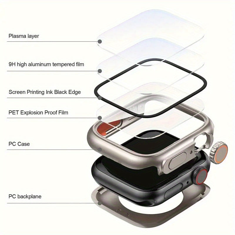 Titanium Protective Case for Apple Watch Series 10 46mm 42mm with Screen Protector