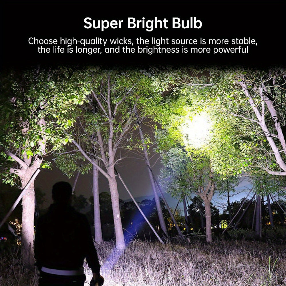 High Power LED Flashlight with USB Rechargeable Lithium Battery 4 Brightness Levels