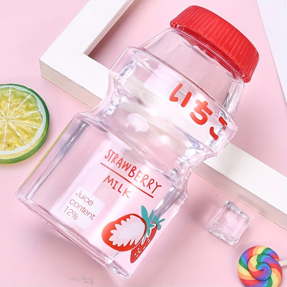 480ml Plastic Water Bottle with Screw Cap BPA-Free Fruit Pattern for School Outdoor Travel