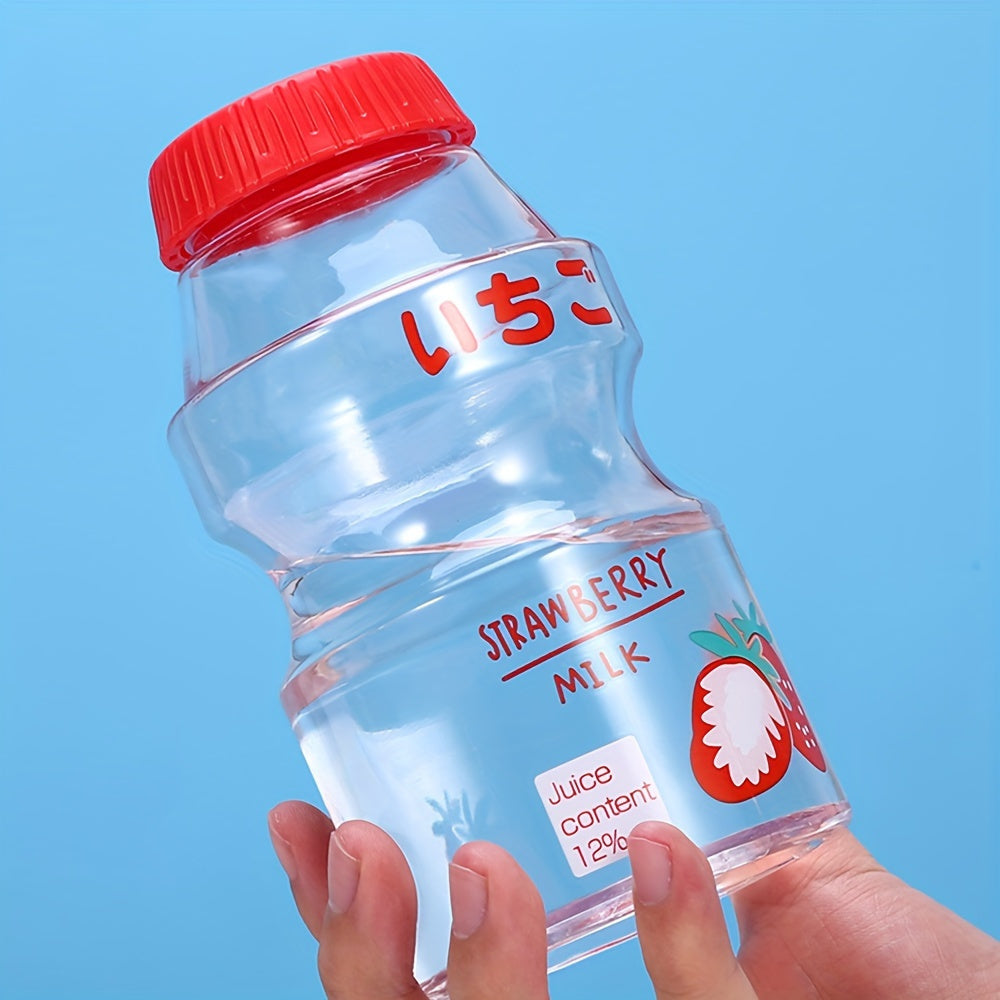 480ml Plastic Water Bottle with Screw Cap BPA-Free Fruit Pattern for School Outdoor Travel