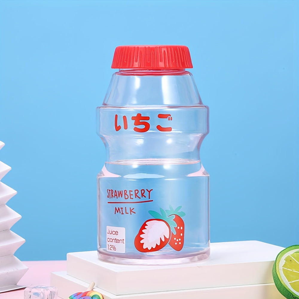 480ml Plastic Water Bottle with Screw Cap BPA-Free Fruit Pattern for School Outdoor Travel