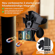 Portable Aluminum Fireplace Fan with Magnetic Blower for Wood Stove Heating