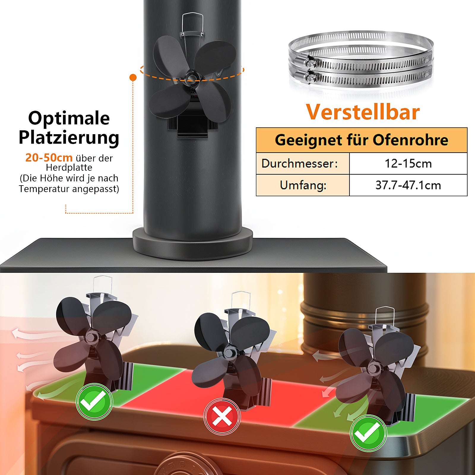 Portativ alyuminiy blowerni magnit pechka ventilyatori bilan birga - elektr energiyasi talab qilinmaydi - bir nechta komponentlar va 1 almashtirish halqasi bilan birga - uyda isitish, sovutish va havo tozalash uchun ideal