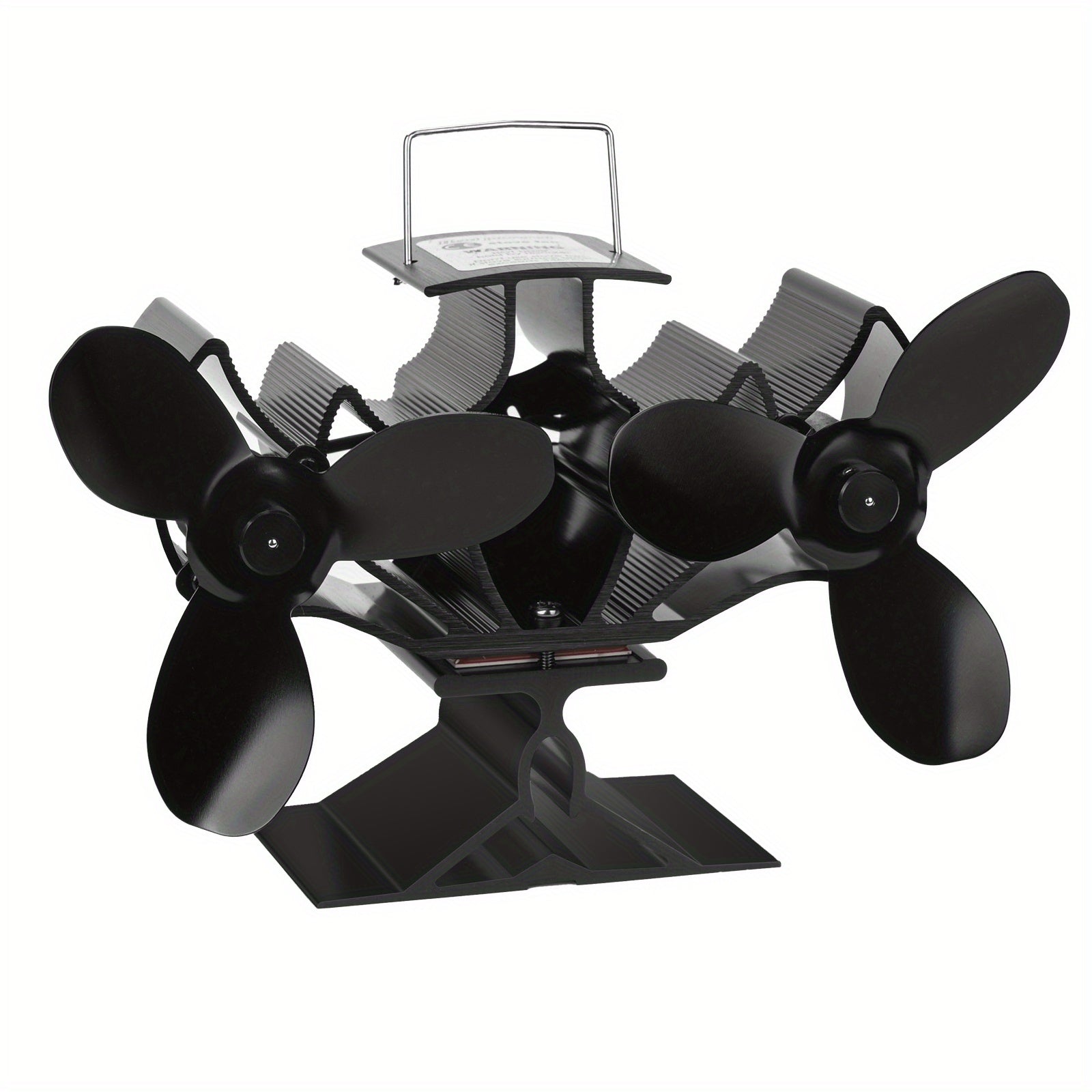 Aluminum Heat Powered Stove Fan Dual Motors Quiet Efficient Heat Circulation