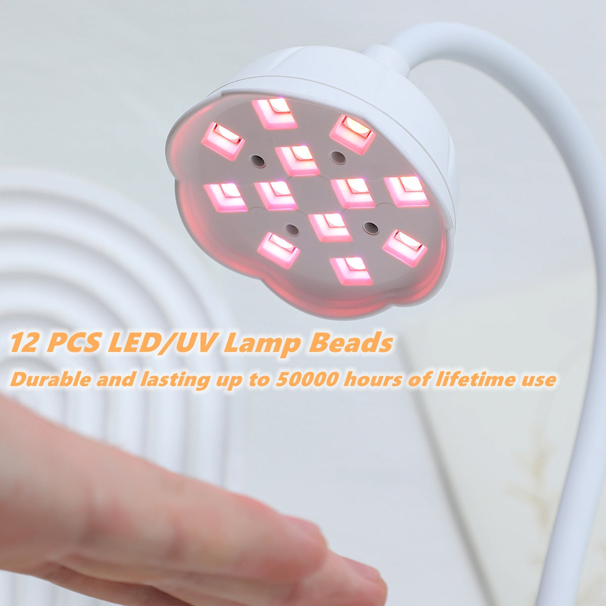 18W USB Rechargeable Mini Nail Lamp with 360° Rotatable UV LED Light for Gel Nails Home Salon Use