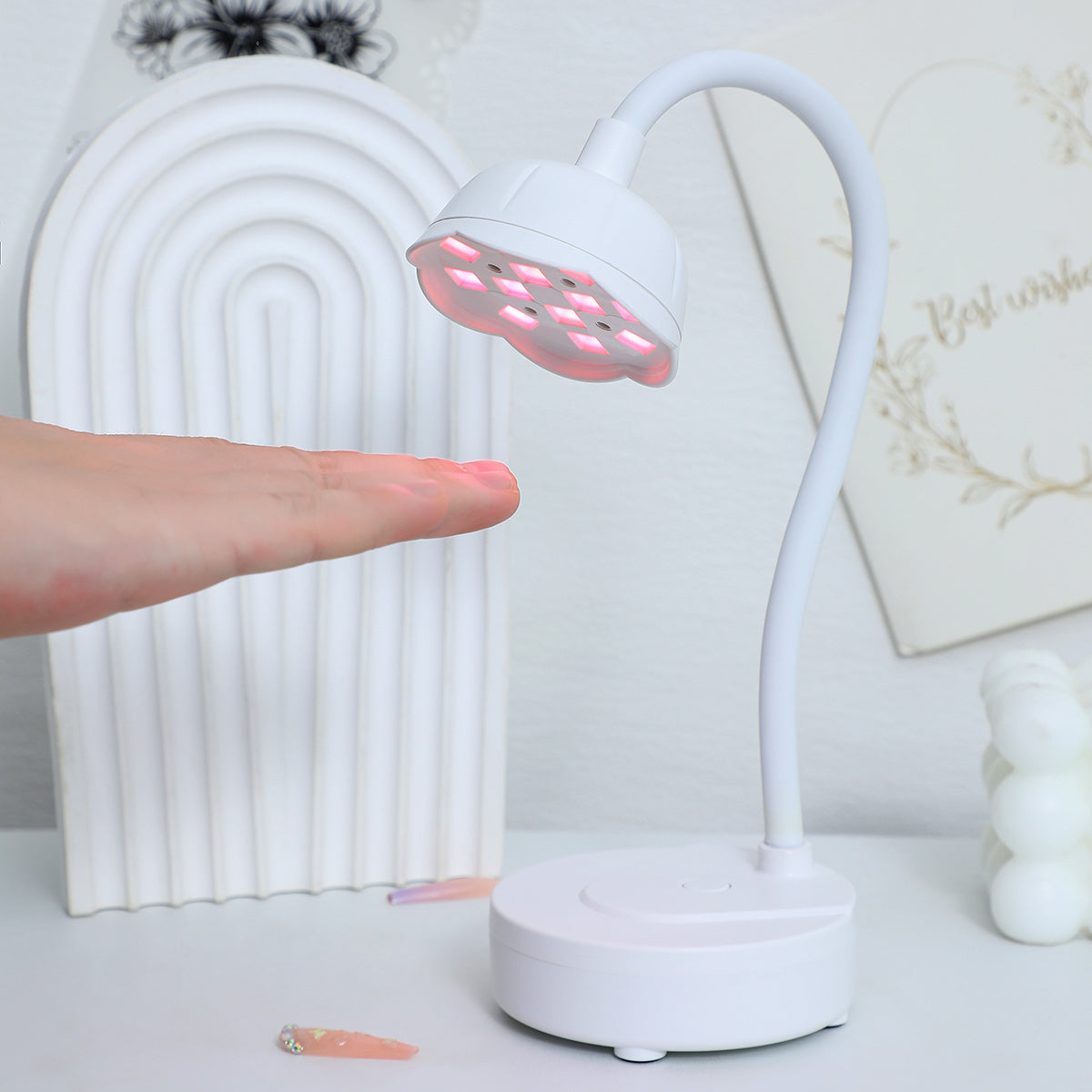 18W USB Rechargeable Mini Nail Lamp with 360° Rotatable UV LED Light for Gel Nails Home Salon Use