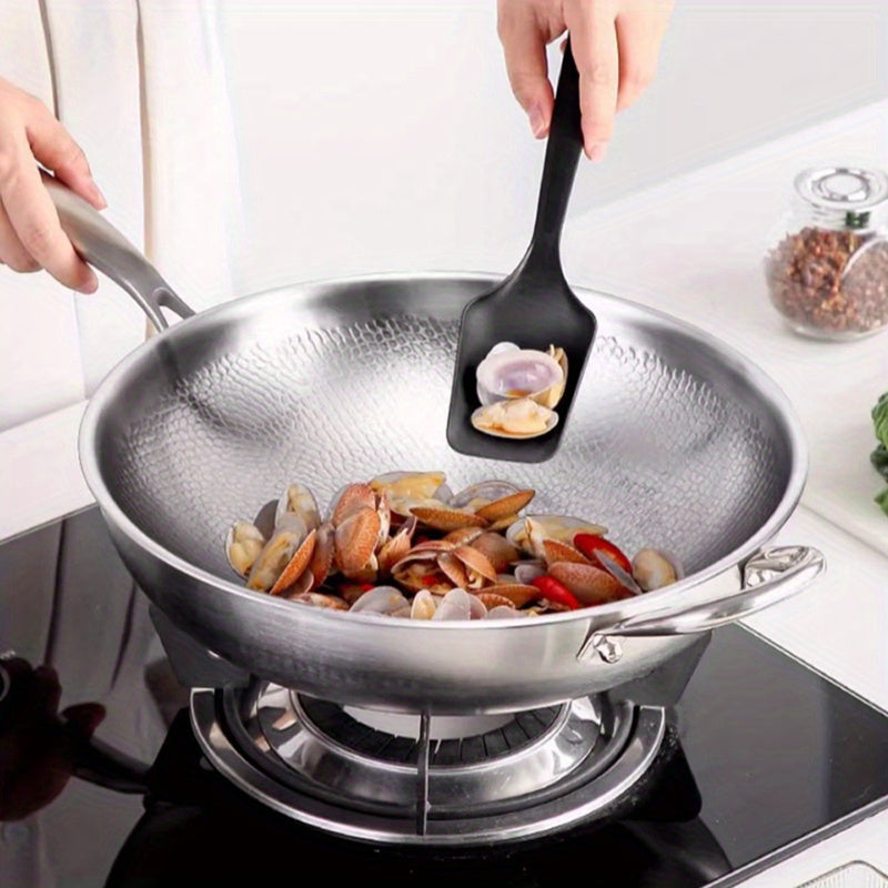 Stainless Steel Non-Stick Frying Pan with Hammered Pattern for Eggs and Stir-Fry