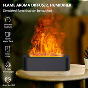 Humidificador esencial de aceite con USB alimentado por USB con efecto de llama LED para hogar, oficina y dormitorio