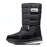 Men's Insulated Snow Boots with Adjustable Straps Non-Slip Rubber Sole