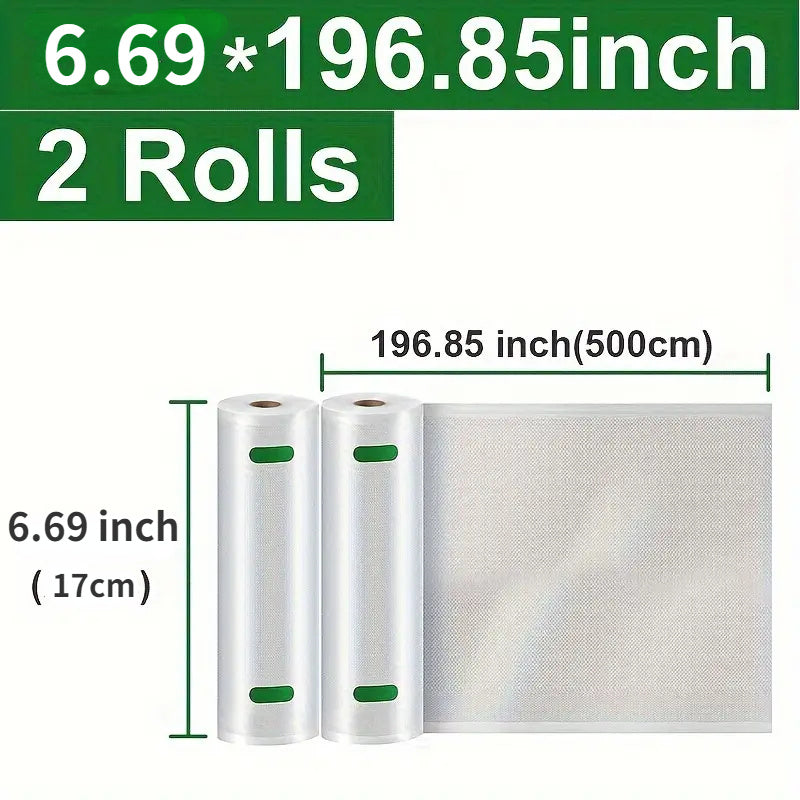 Vacuum Sealer Bags 2 Rolls 10 Meters Food Storage Plastic for Freezing
