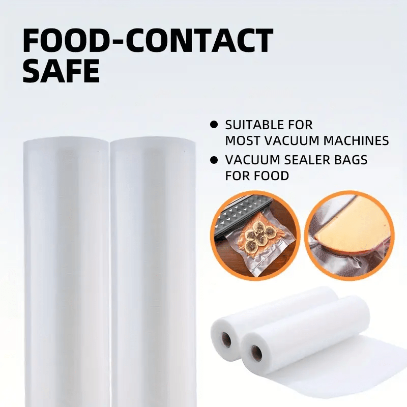 Vacuum Sealer Bags 2 Rolls 10 Meters Food Storage Plastic for Freezing