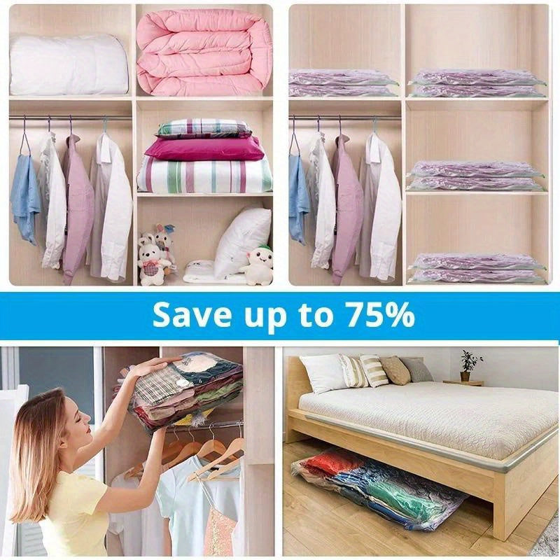 Vacuum Compression Storage Bag for Clothes and Bedding Space Saver Organizer