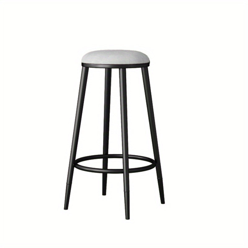 Minimalist Wrought Iron Bar Stool with Gold Legs and Comfortable Backrest for Home Restaurant Cafe