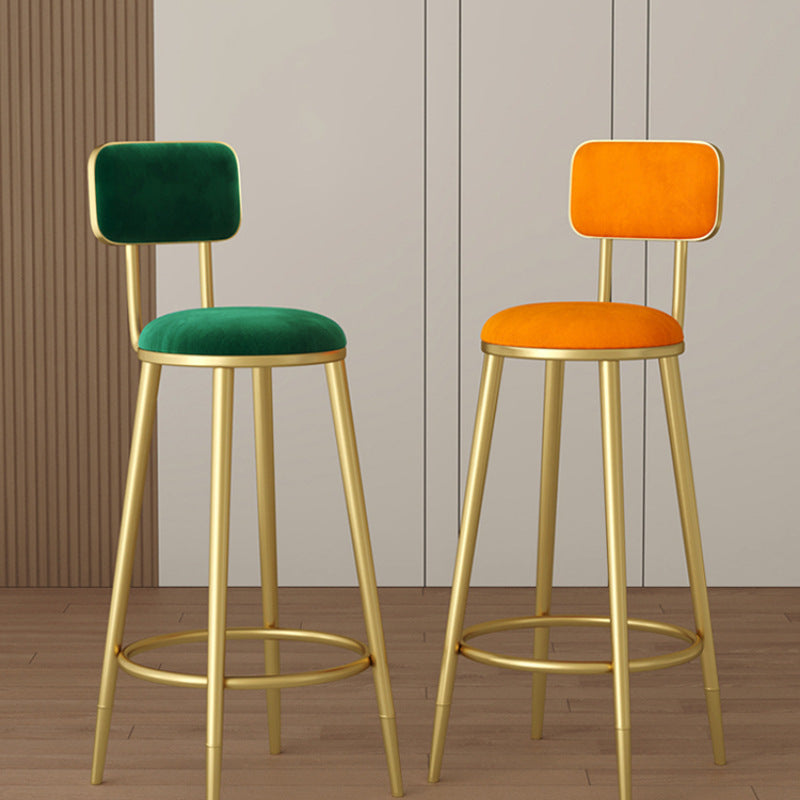 Минималистичный барный стул из кованого железа с золотыми ножками и удобной спинкой для домашнего ресторана кафе