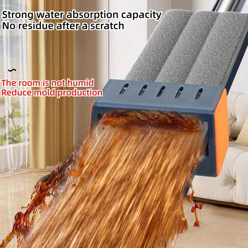 Моп из нержавеющей стали с усилением и дополнительной шириной 41,91 см - мытье без рук, толстый плоский дизайн, идеальный для кухни, ванной, гостиной