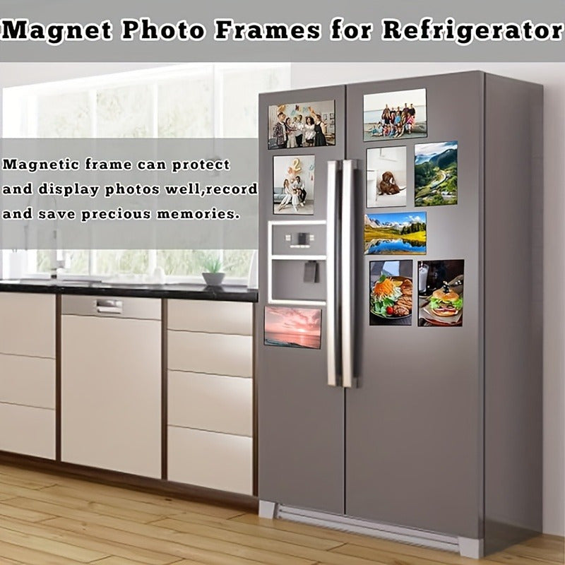 Set of 5 A4 Self-Adhesive Magnetic Photo Frames for Wall Display in Home Office Refrigerator