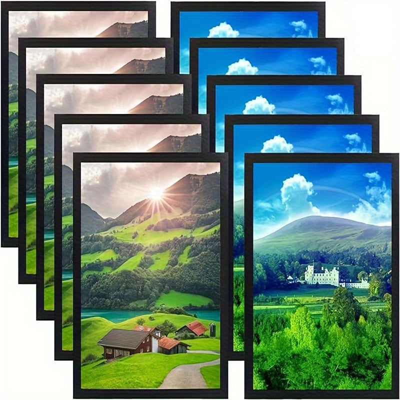 Set of 5 A4 Self-Adhesive Magnetic Photo Frames for Wall Display in Home Office Refrigerator