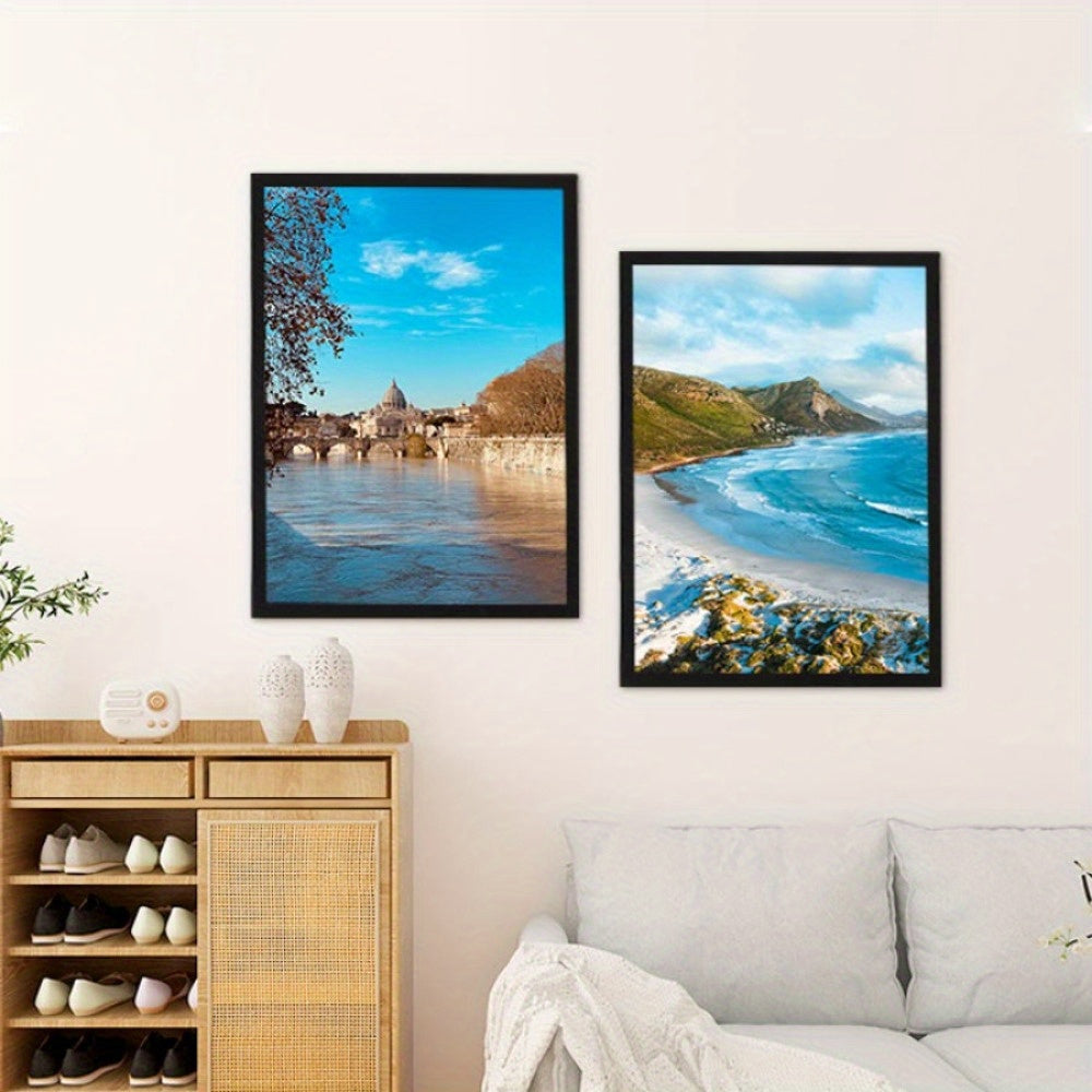 Set of 5 A4 Self-Adhesive Magnetic Photo Frames for Wall Display in Home Office Refrigerator