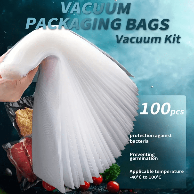 100pcs Food Sealing Bags Vacuum Storage Waterproof Dustproof Tearproof for Snacks Dried Fruits Coffee Tea