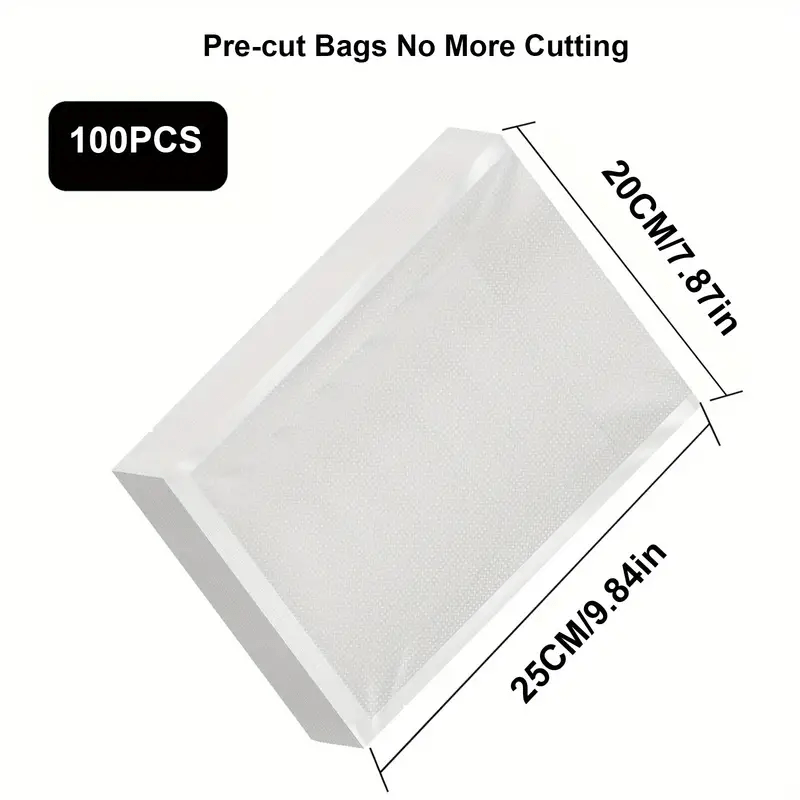 100pcs Food Sealing Bags Vacuum Storage Waterproof Dustproof Tearproof for Snacks Dried Fruits Coffee Tea