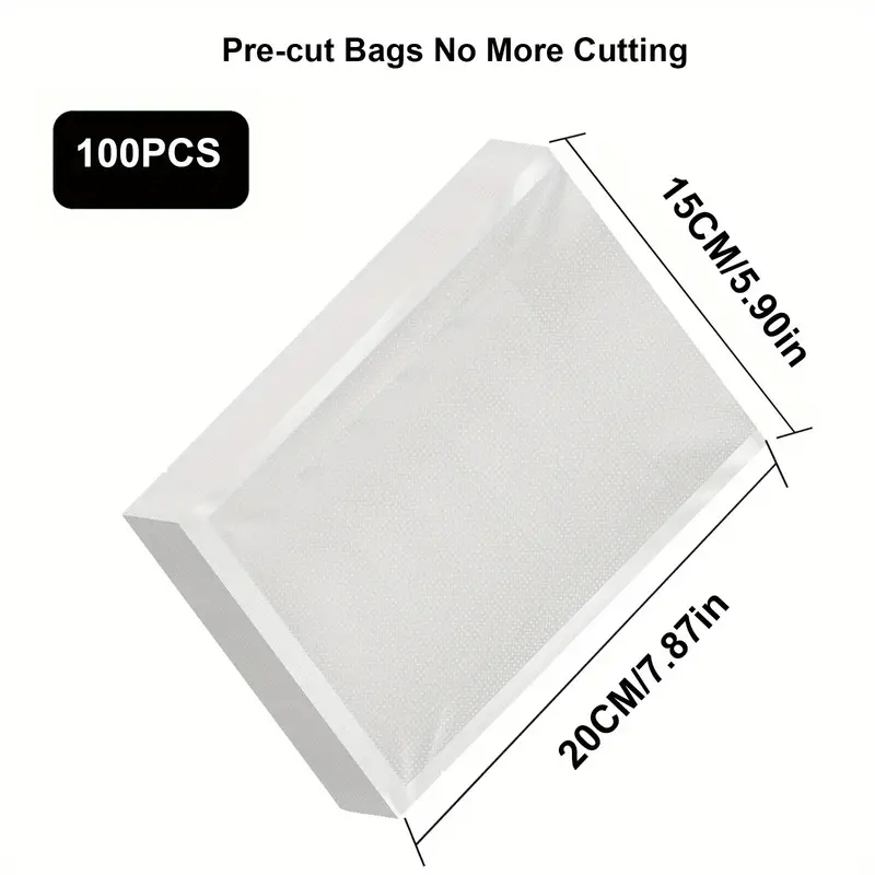 100pcs Food Sealing Bags Vacuum Storage Waterproof Dustproof Tearproof for Snacks Dried Fruits Coffee Tea