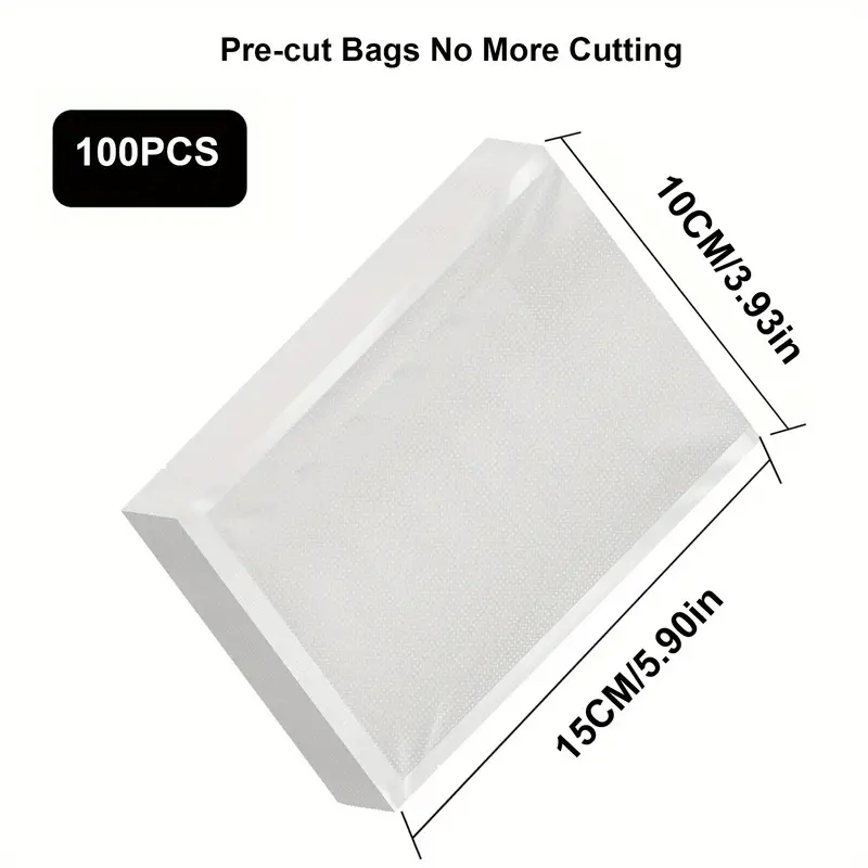 100pcs Food Sealing Bags Vacuum Storage Waterproof Dustproof Tearproof for Snacks Dried Fruits Coffee Tea